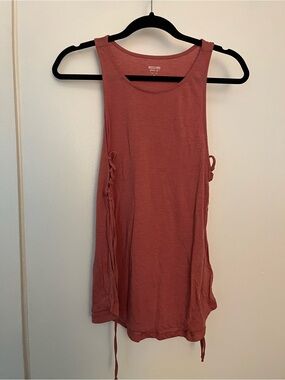 Mossimo Supply Co. Side Lace-Up Tank in Rust